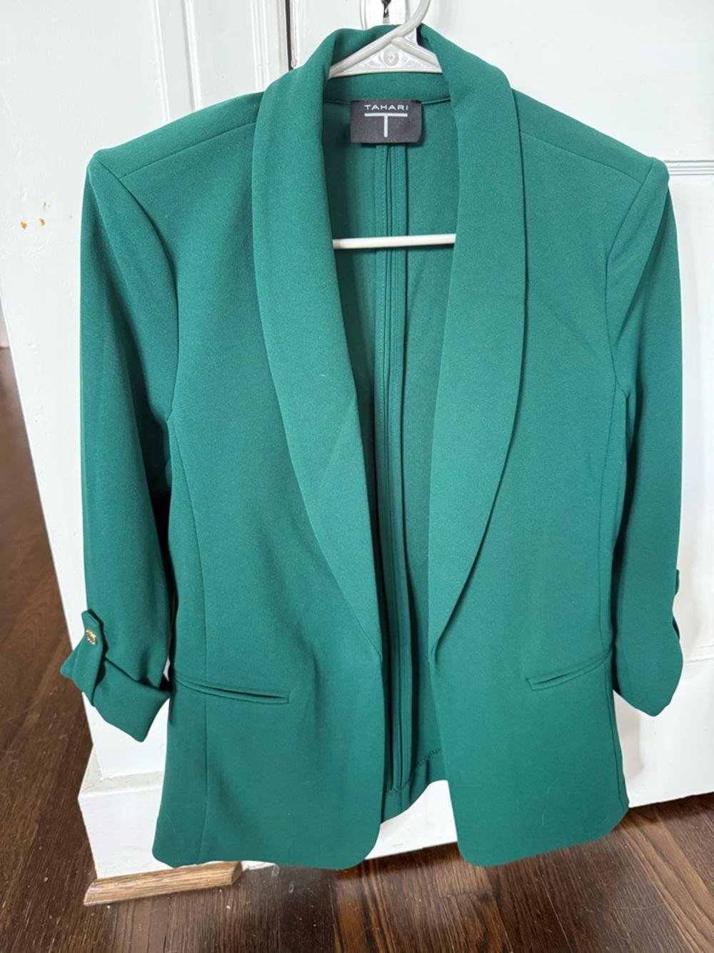 Tahari Emerald Green Shawl Collar Blazer